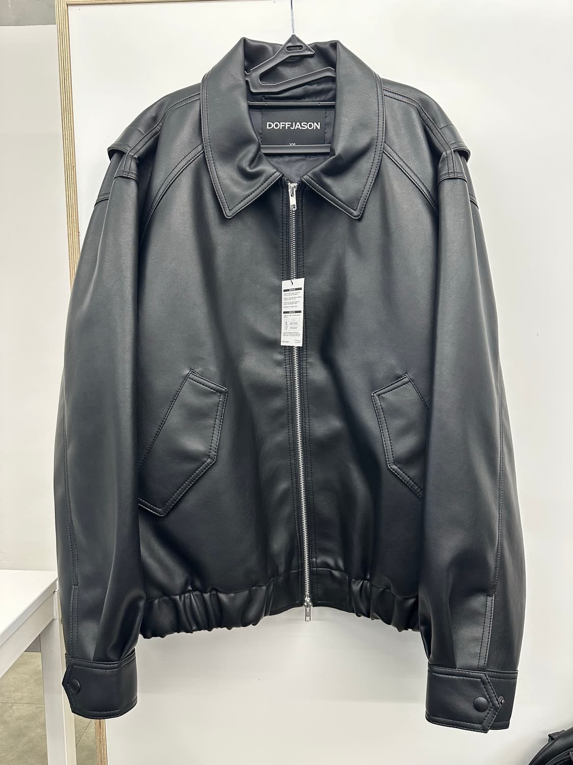 도프제이슨 오버핏 비건레더 보머자켓 상품이미지1