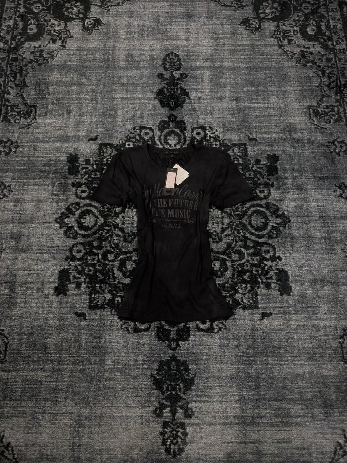 In the attic 00s lettering ribbed t shir 상품이미지1
