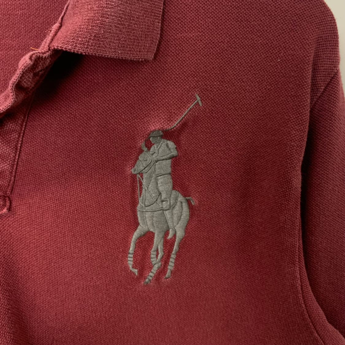 폴로 랄프로렌 빅포니 버건디 긴팔 카라티 상품이미지3
