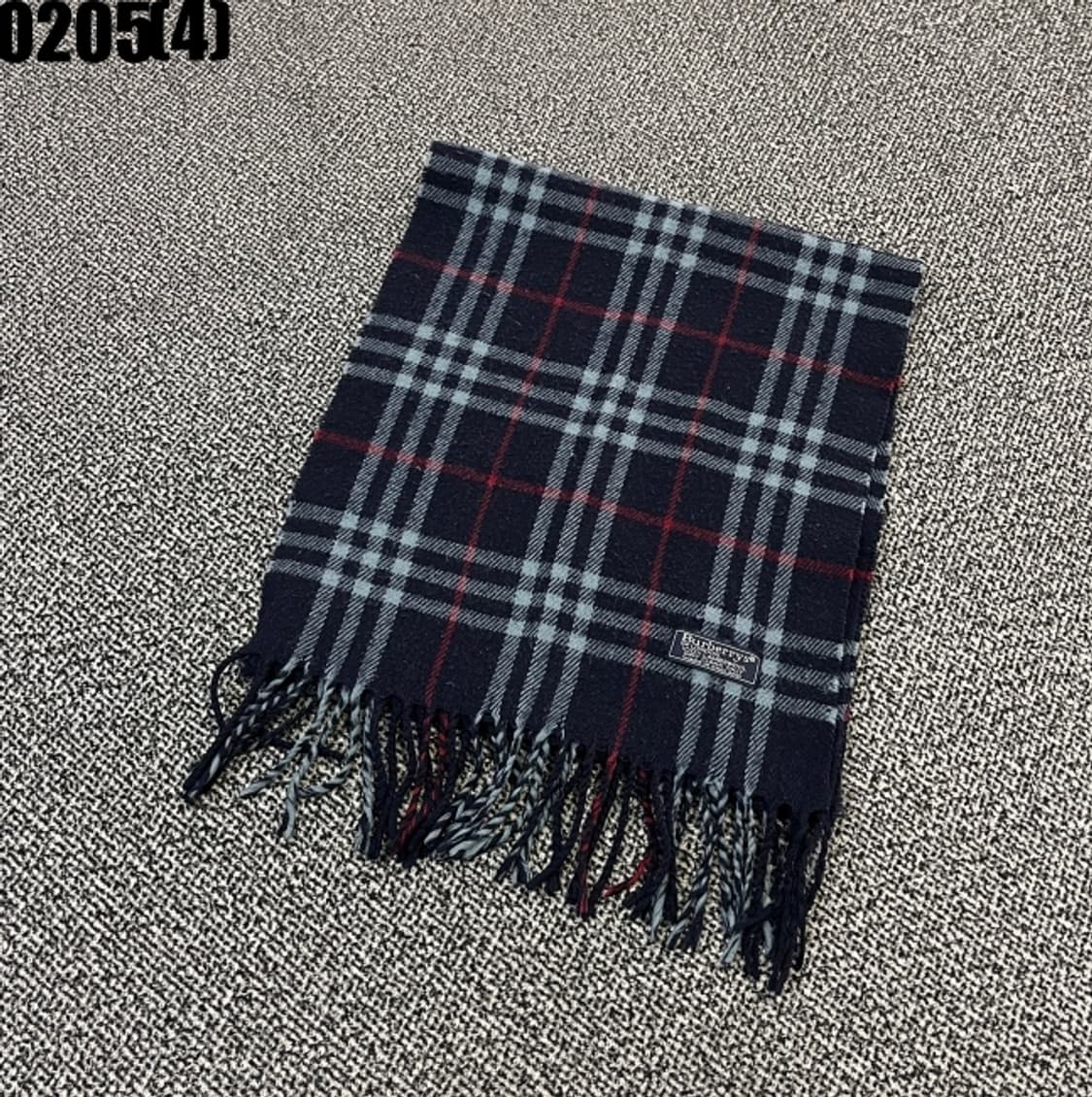 [실측확인] 버버리 체크 머플러 네이비/레드 0205(4) 상품이미지1