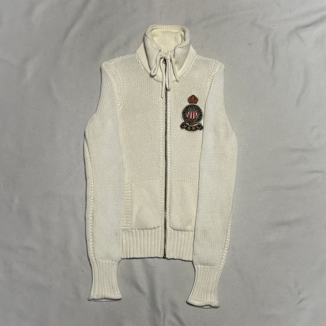 S 폴로진스 컴퍼니 크레스트 자수 니트 집업 상품이미지2