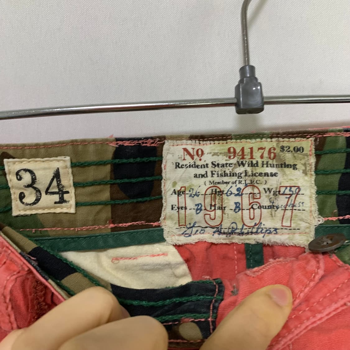 폴로 랄프로렌 빈티지 핑크 카고 버뮤다 팬츠 32인치 00s y2k 상품이미지4