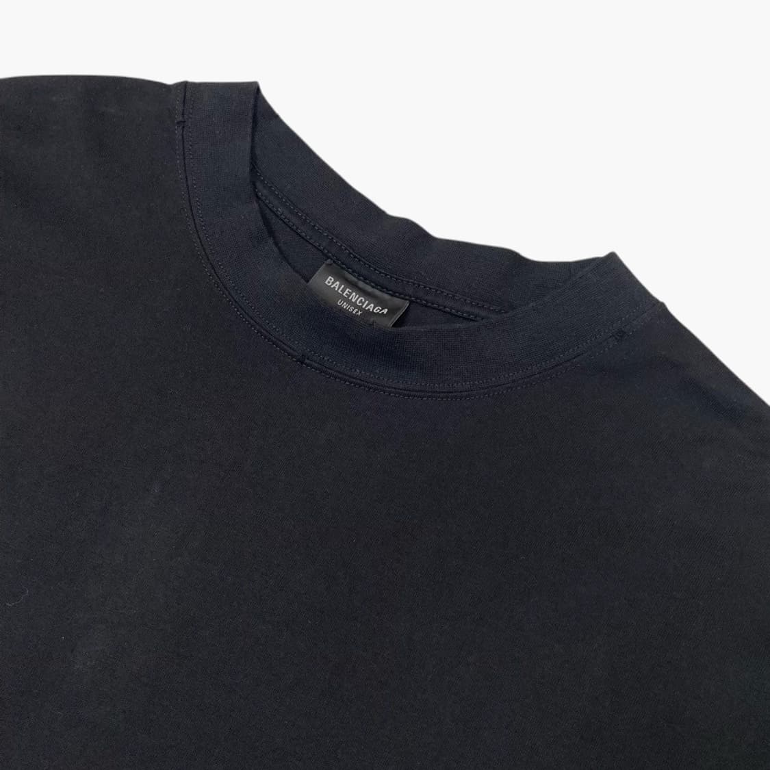 발렌시아가 Balenciaga 블랙 시큐리티 테이프 로고 반팔 티셔츠 M 상품이미지6