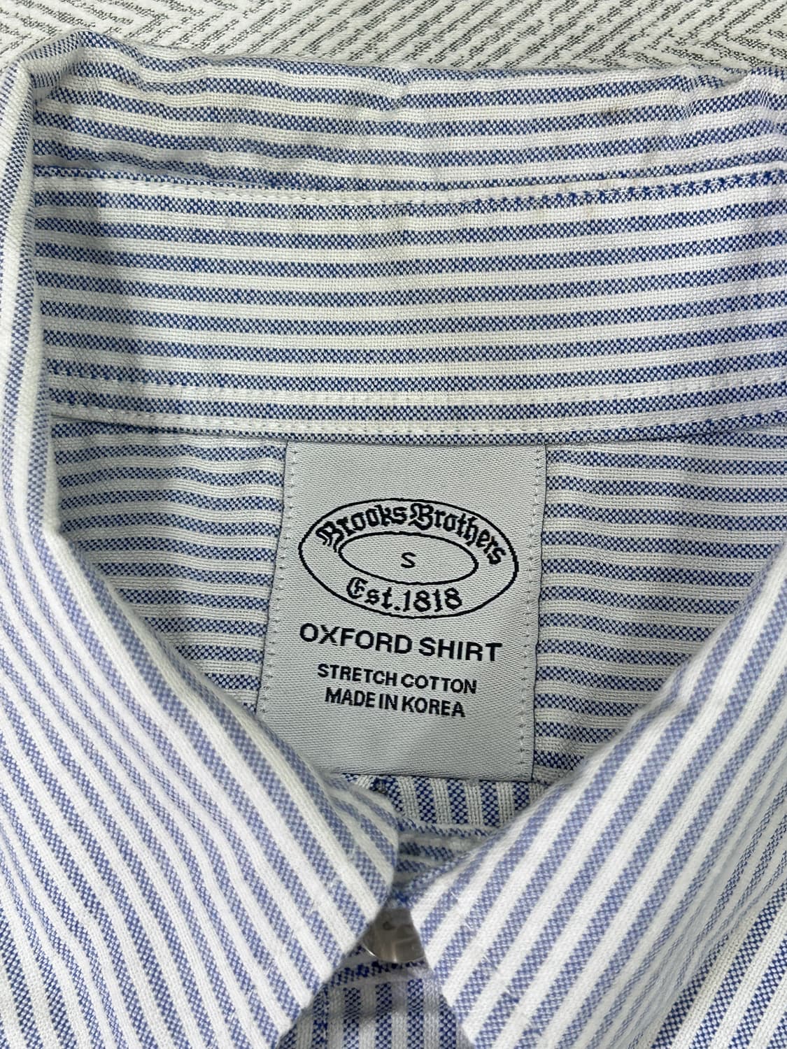 브룩스브라더스 옥스포드 스트라이프 셔츠 S 95 블루 상품이미지7