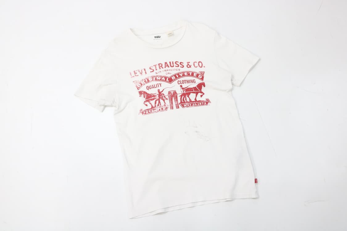 Levi's 리바이스 빈티지 투호스 그래픽 아이보리 반팔티셔츠 (S) 상품이미지2
