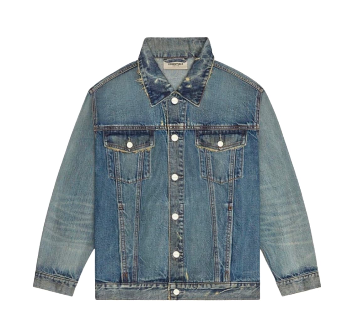 에센셜 데님 트리커 자켓 디스트레스드 인디고 L 상품이미지1