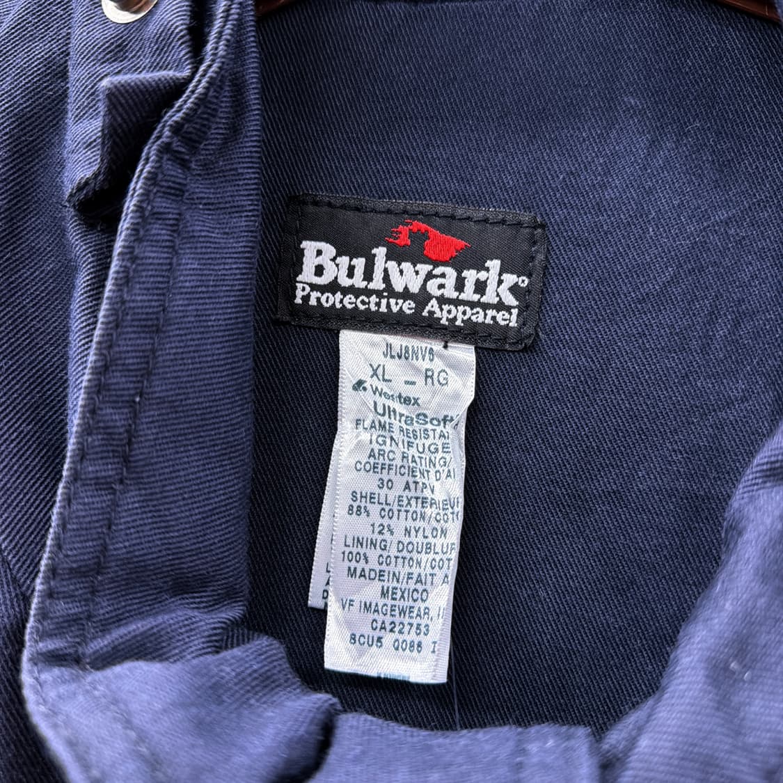 Bulwark 리얼워크 FR자켓 스냅버튼 암패치 디테일 네이비 상품이미지7