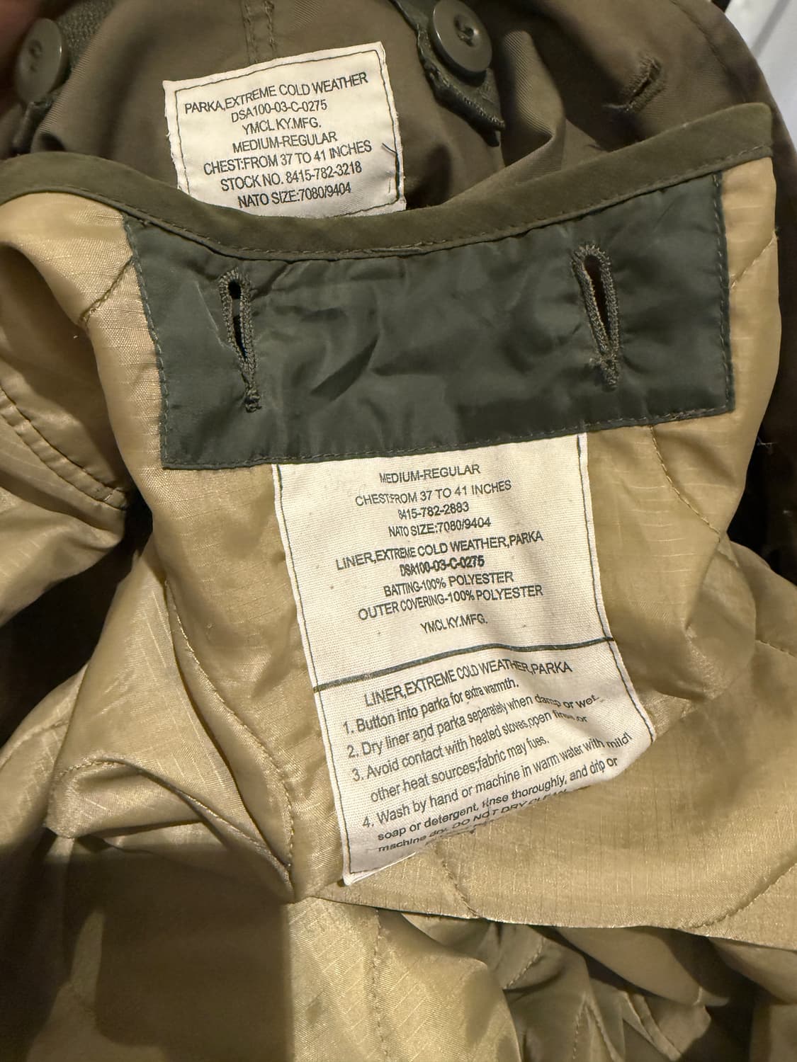 미군 US Army M-65 피쉬테일 개파카 M 상품이미지2