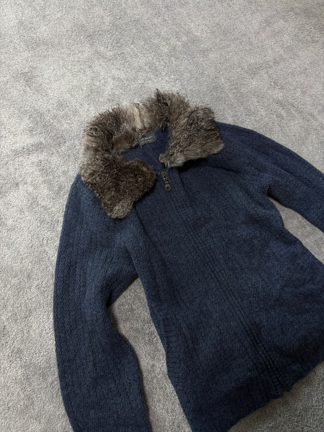 Vintage Y2K Fur knit zip up 상품이미지5