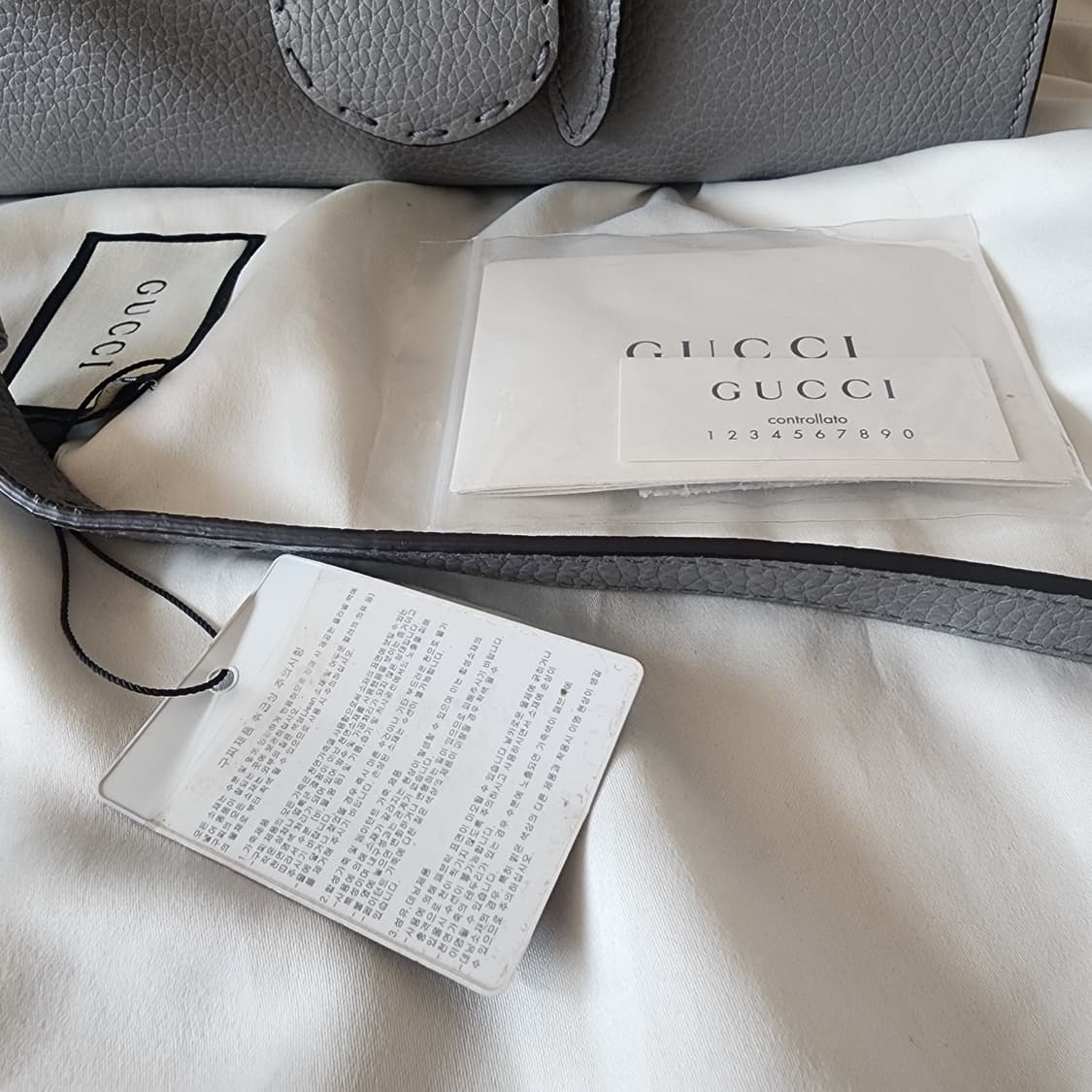 초민트급 구찌 GG 마몽 탑핸들 숄더백 스몰 그레이 상품이미지3