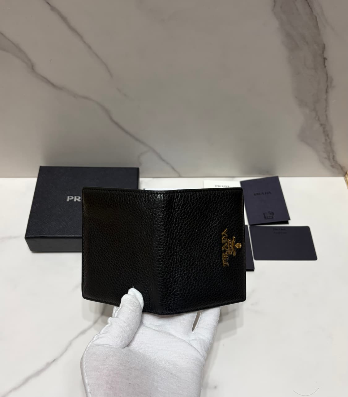 [정품] S급 프라다 사피아노 메탈로고 반지갑 상품이미지4