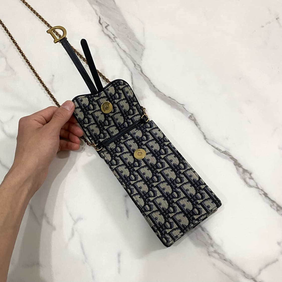 거의새것 디올 새들 오블리크 자카드 버티컬 파우치 휴대폰 가방 상품이미지7