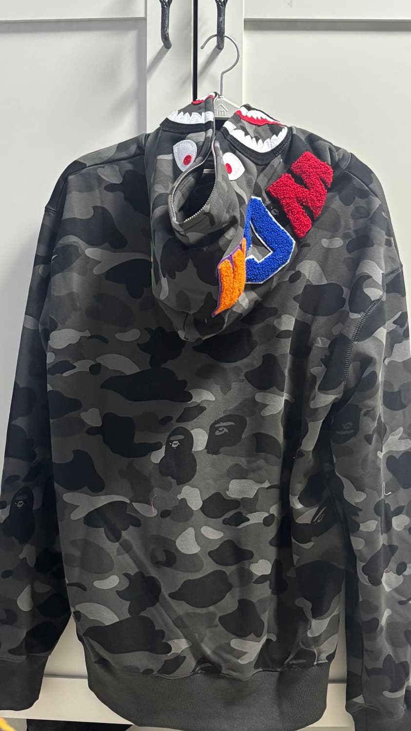 베이프 샤크 후드 집업 블랙 흑계 L 상품이미지2