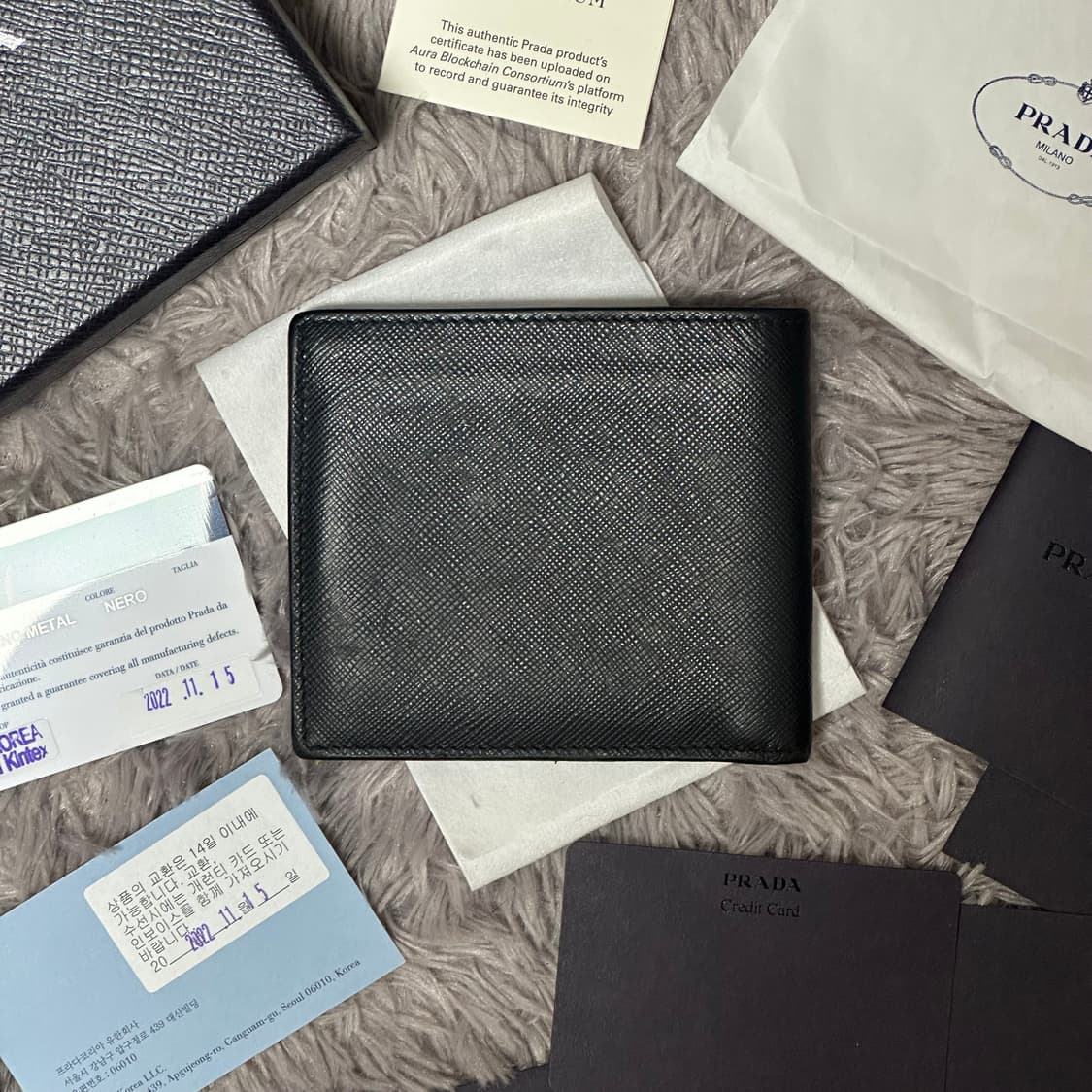 [풀구성] 프라다 사피아노 반지갑 블랙 상품이미지2