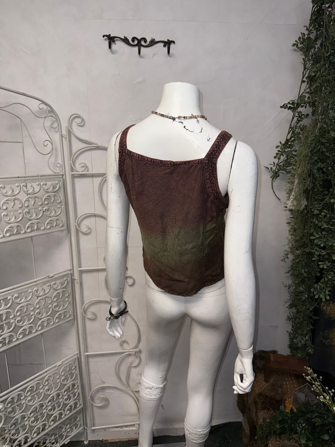 Khaki brown ethnic hippie sleeveless  상품이미지3