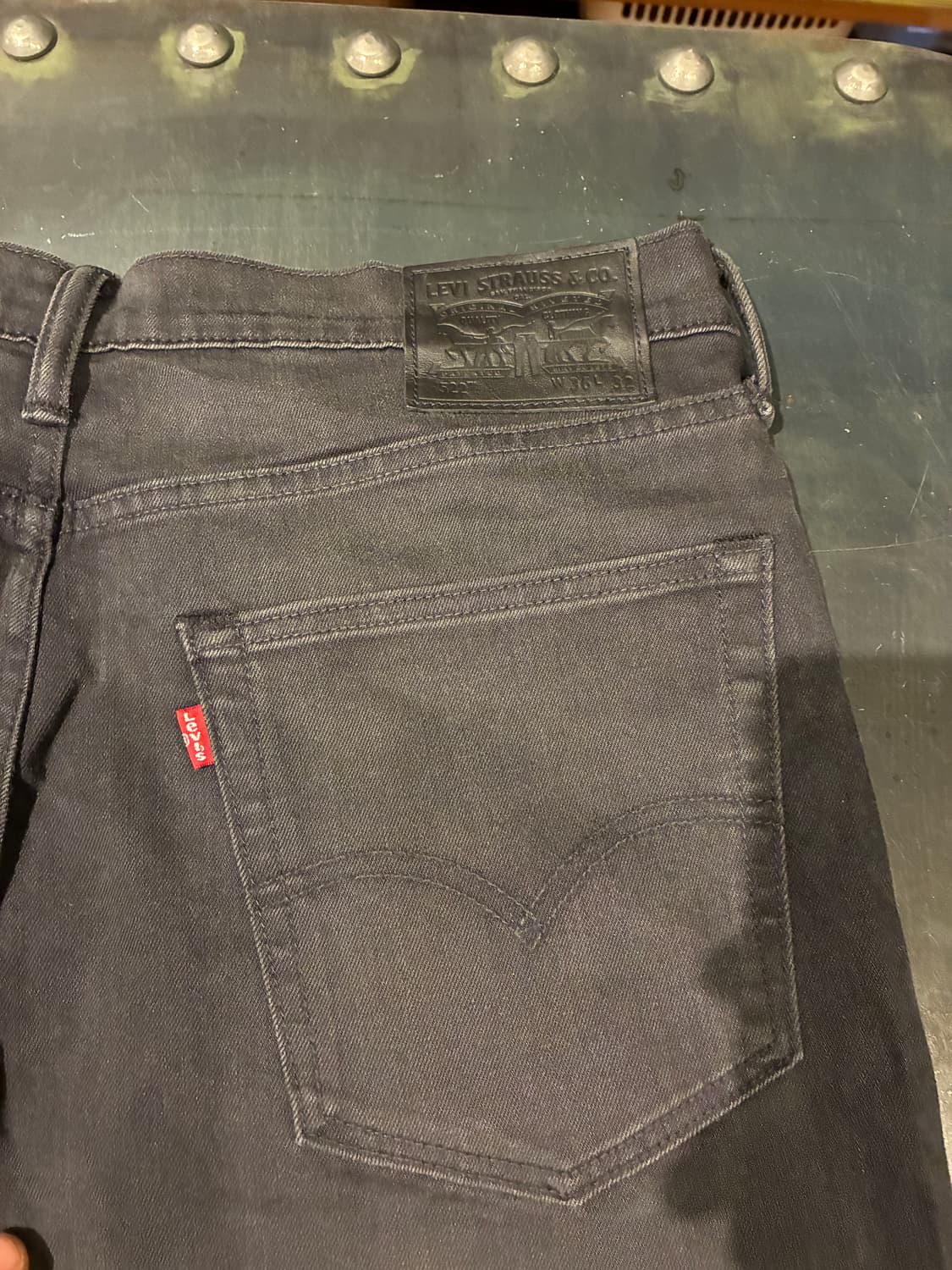 36/32) 리바이스 522 스트레이트 워싱 블랙 데님 상품이미지5