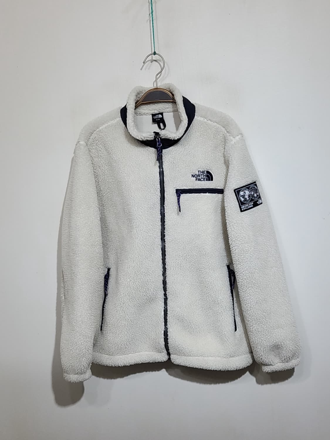 (L) 노스페이스 플리스 점퍼 화이트 뽀글이 후리스 자켓  상품이미지1