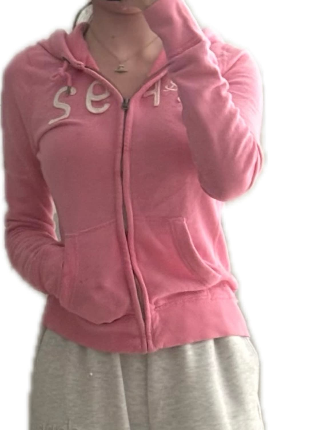 대장) 아베크롬비 세미딱붙 분홍 후드집업 상품이미지2