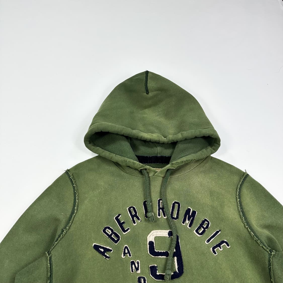 아베크롬비 뉴욕 피치 올리브 워싱 후드티 (실측 L) 상품이미지1
