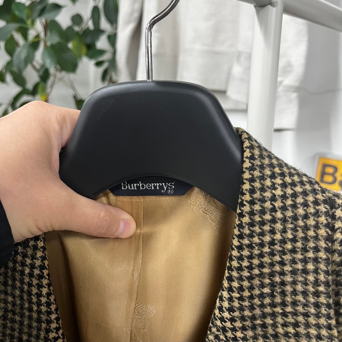 버버리 하운드투스 체크 카멜헤어 블레이져 50R 상품이미지3