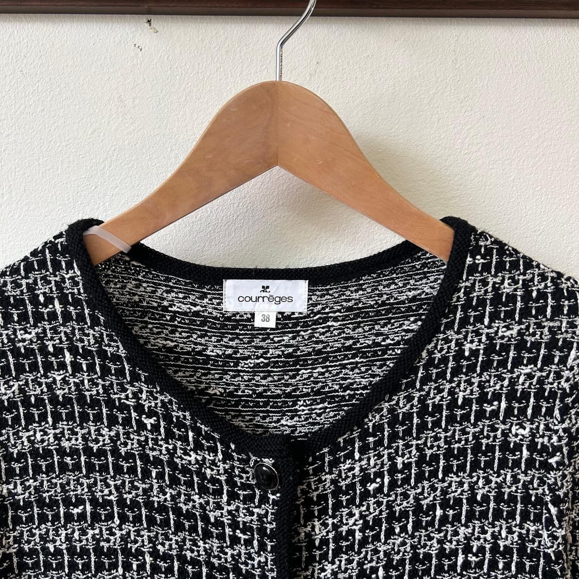 꾸레쥬 블랙 트위드 가디건 상품이미지5