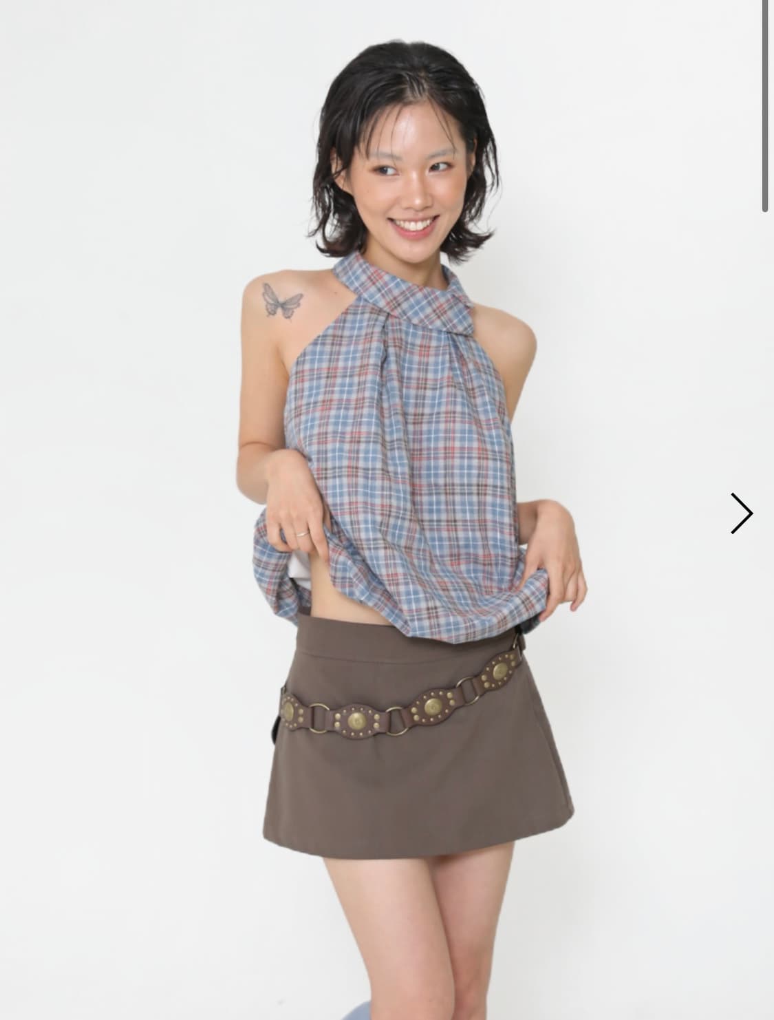 오운서 코알라 홀터 탑(체크) 상품이미지1