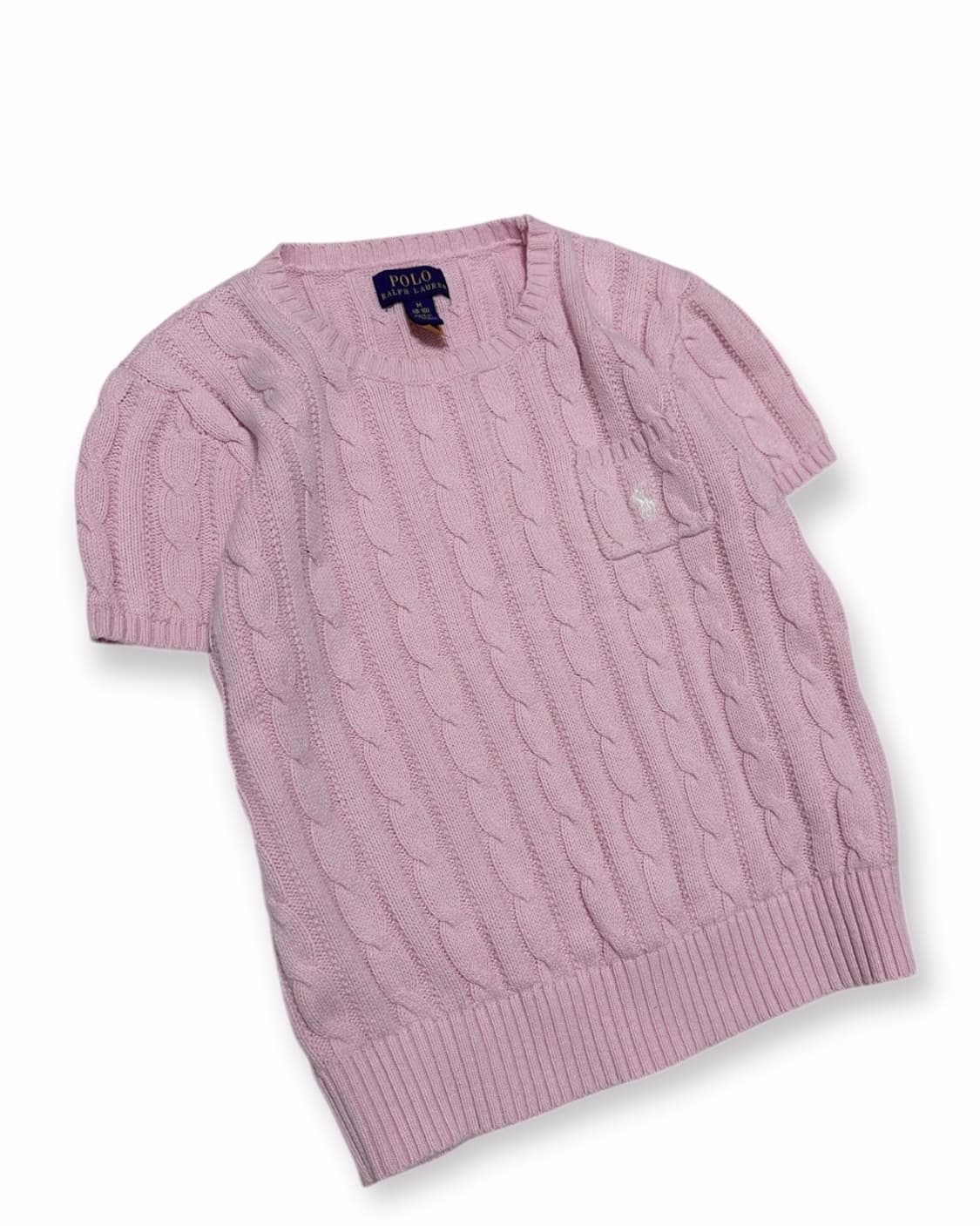 폴로 랄프로렌 케이블 반팔 니트 핑크 상품이미지3