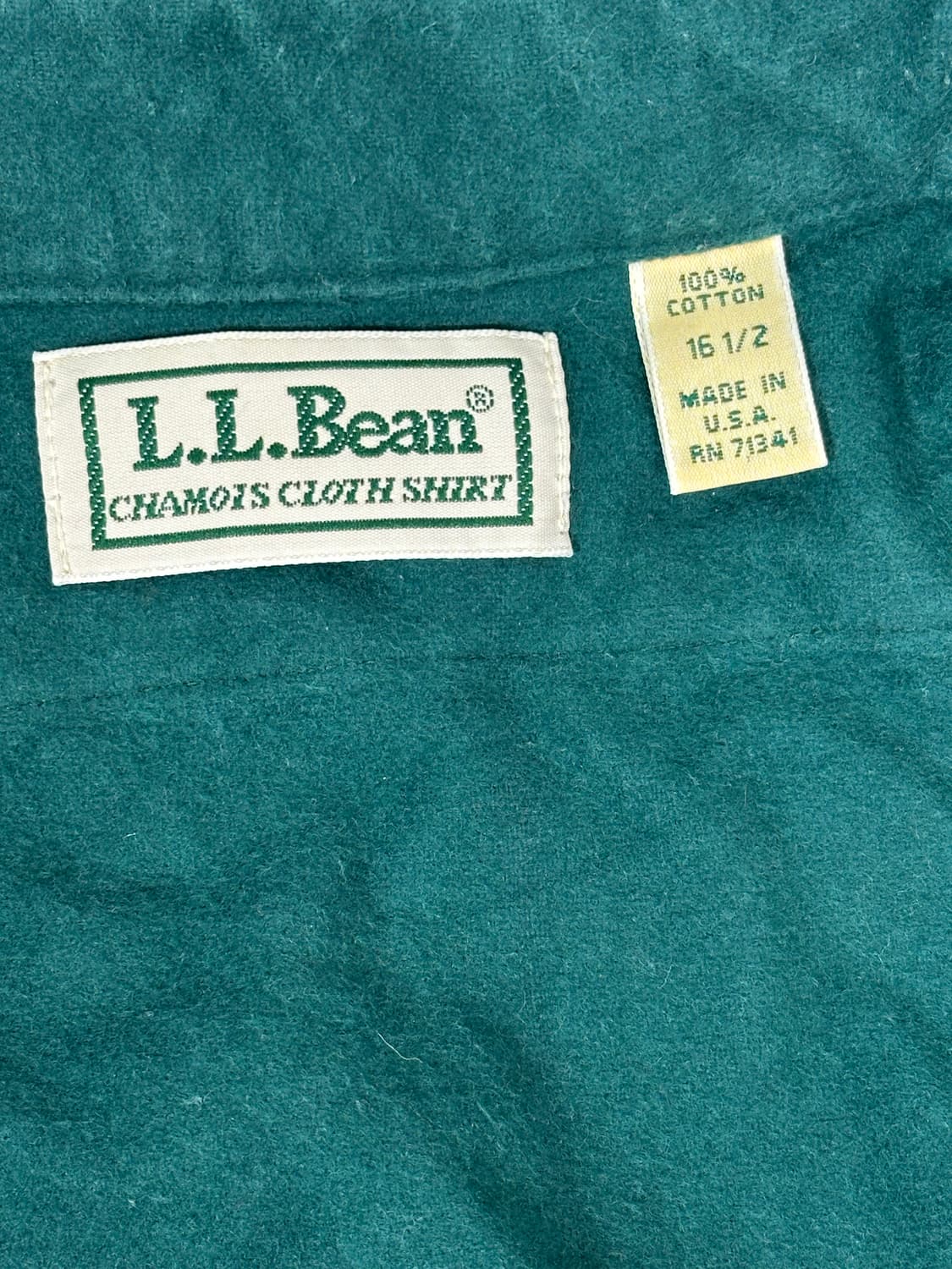 90s ll bean 엘엘빈 자수 그린 오버핏 셔츠  상품이미지7