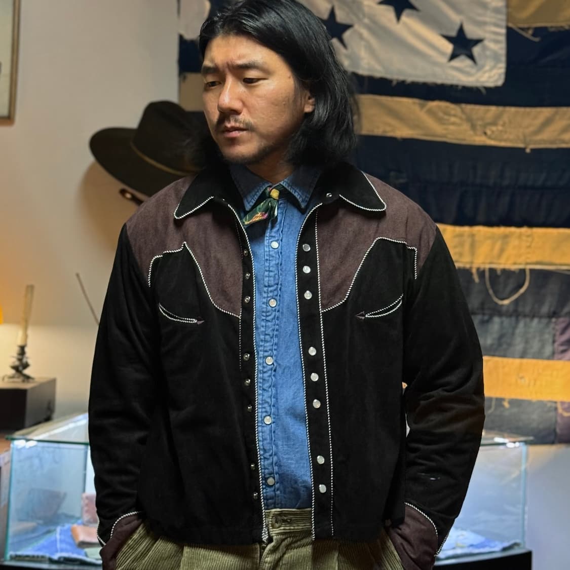 볼지 브라더스 웨스턴 피치 스킨 셔츠 자켓 M 상품이미지7