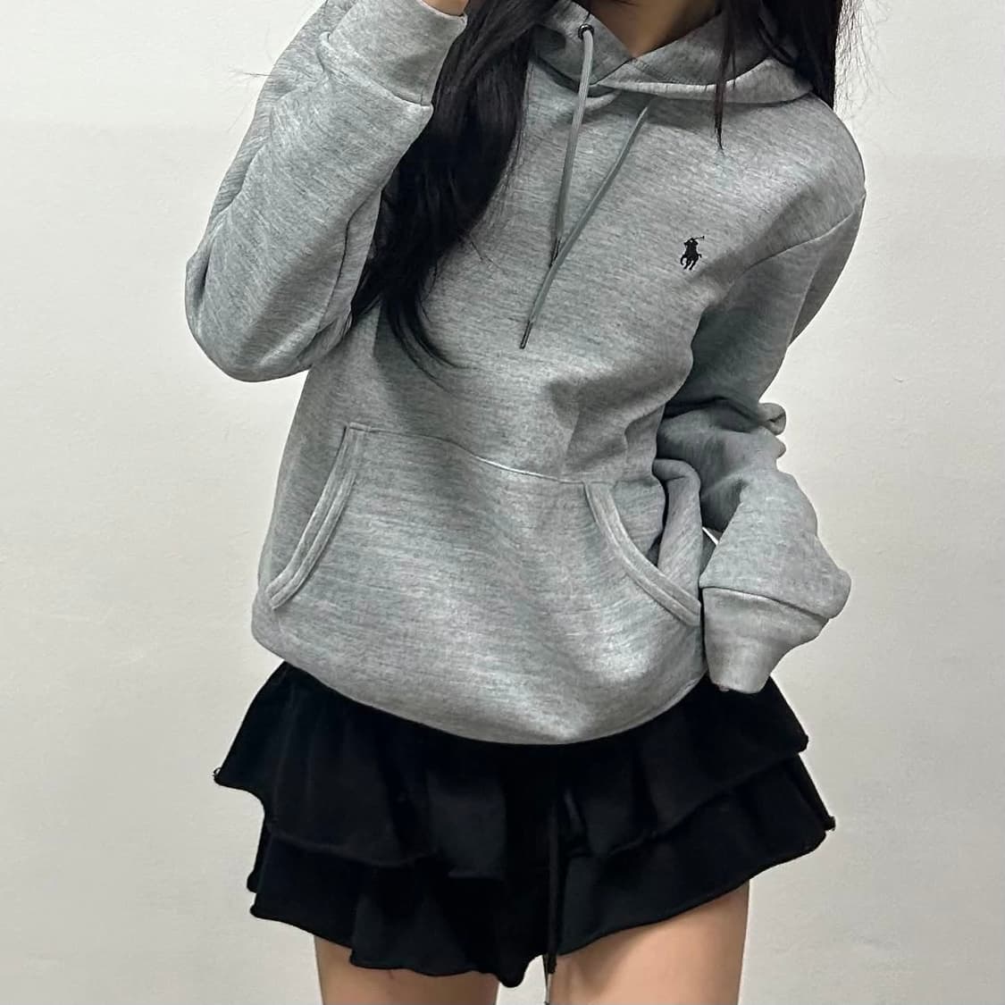 폴로 랄프로렌 신형 라벨 그레이 스웨트셔츠 후드티(M) 상품이미지1