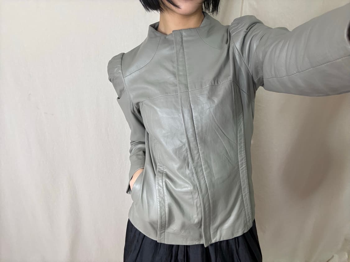 Otto 퍼프 숄더 양가죽 자켓 상품이미지2