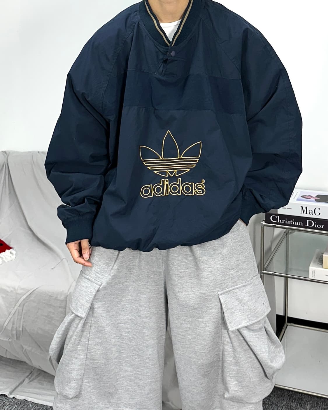 아디다스 네이비 빅로고 웜업 상품이미지3