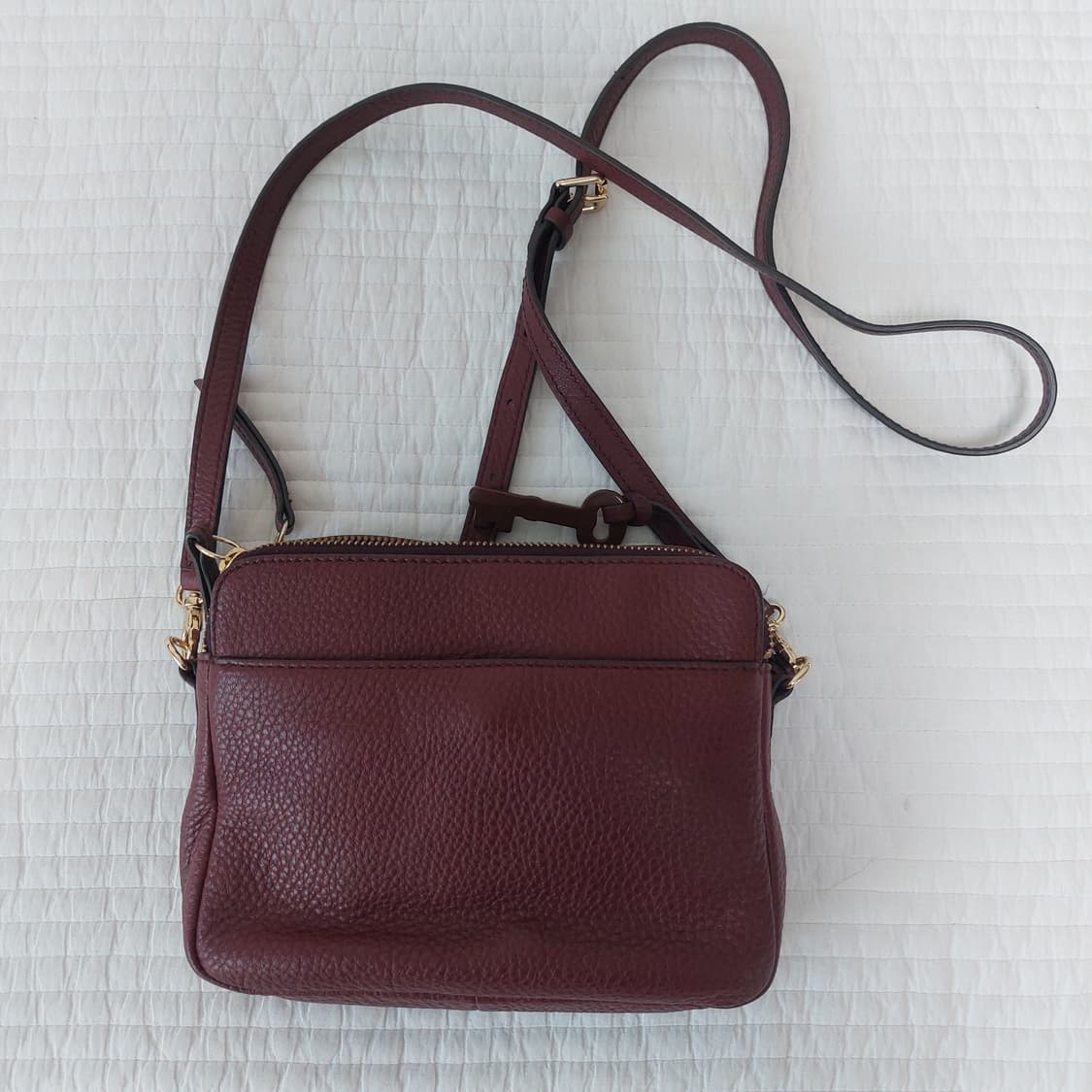 Fossil 가죽 크로스백 버건디 가죽 가방 지갑 세트 상품이미지3