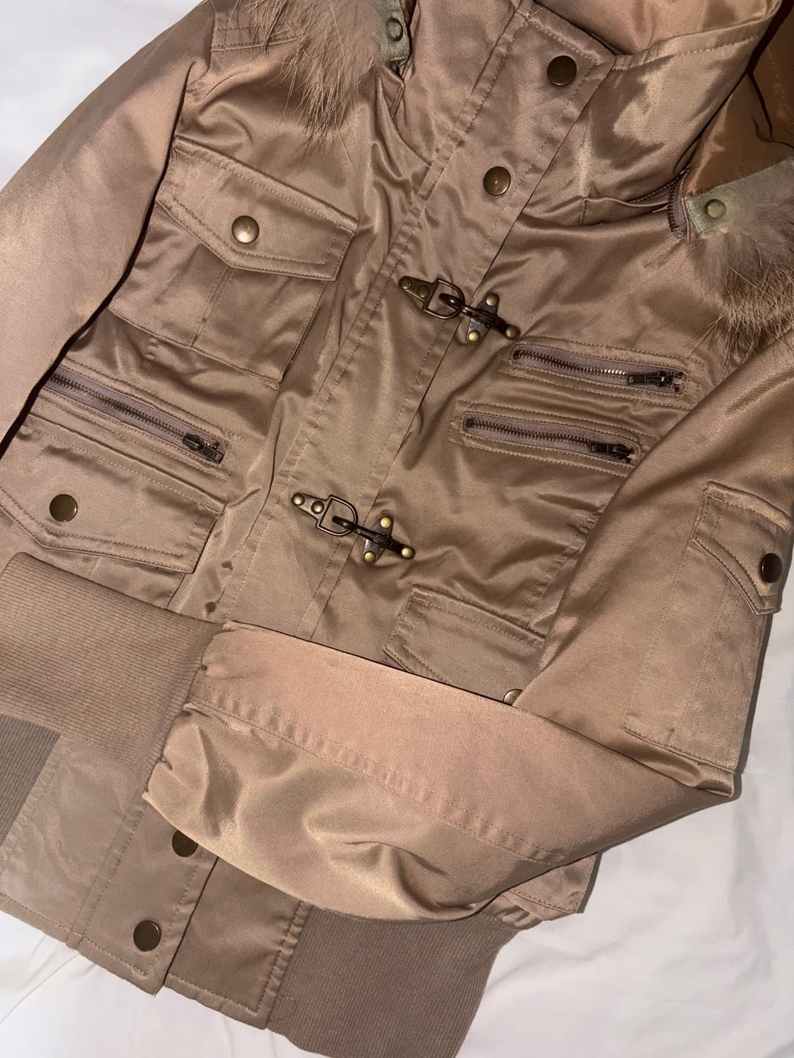 세미크롭 마원 ma-1 퍼 베이지 자켓 갸루 오네갸루 밀리터리 라떼갸루 상품이미지3