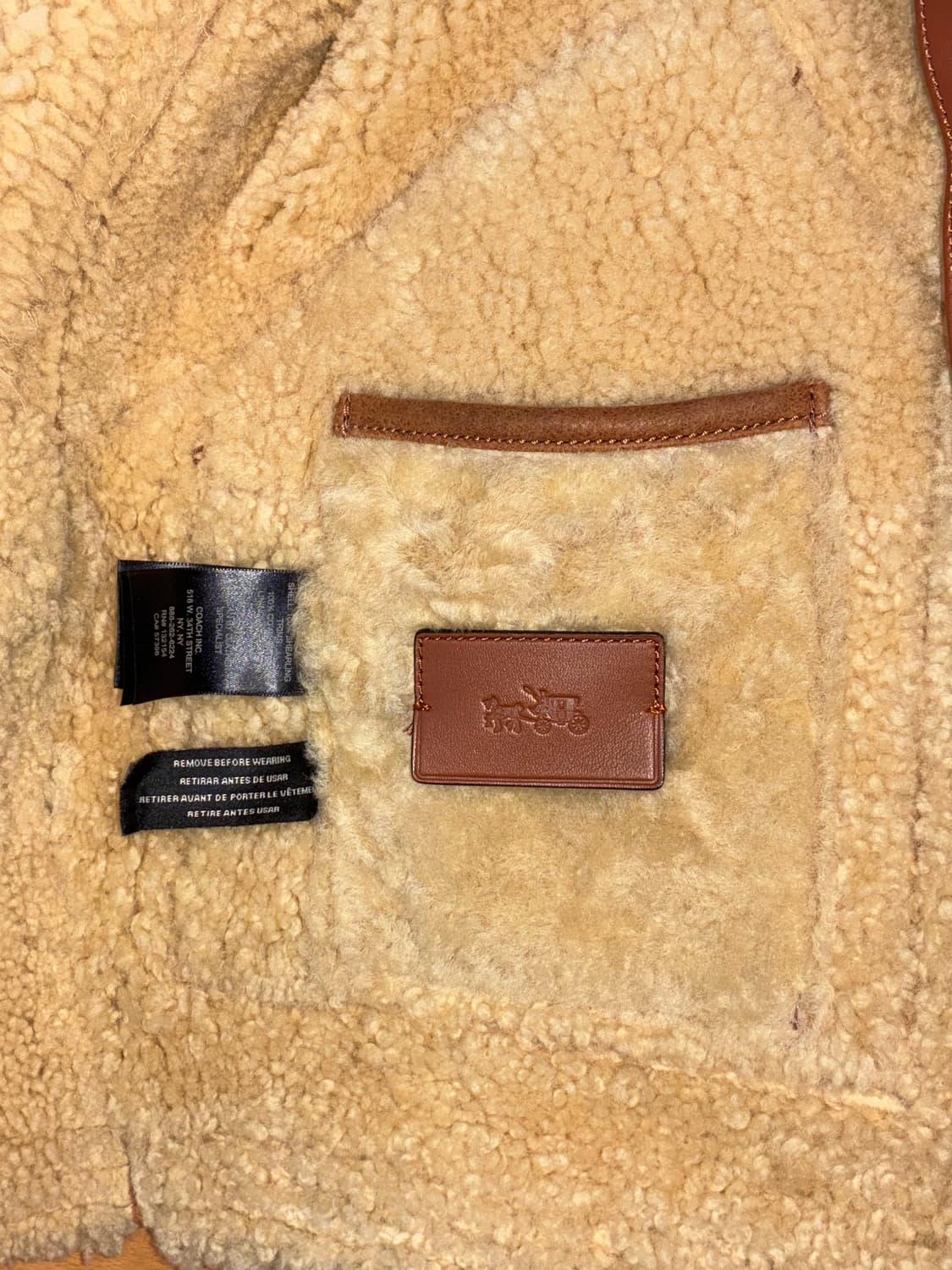 Coach Shearling Moto Jacket M 상품이미지5