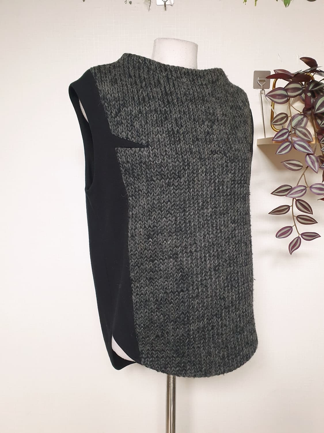 KUHO 정품 울니트베스트 55 배색조끼 블랙 상품이미지6