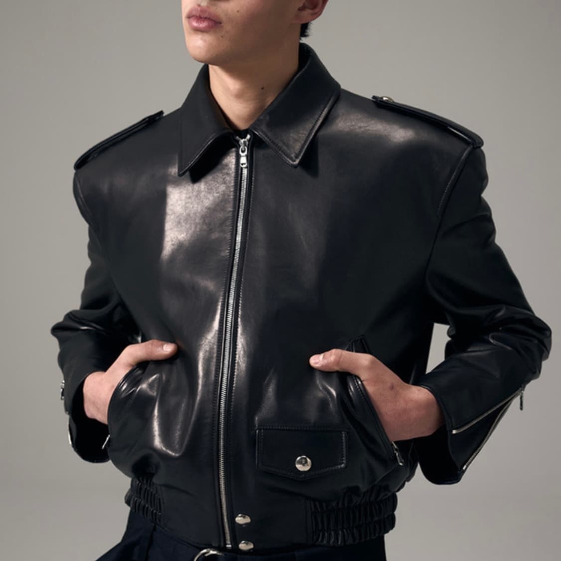 [L구매]노이스 25fw 램스킨 레더 자켓 상품이미지1