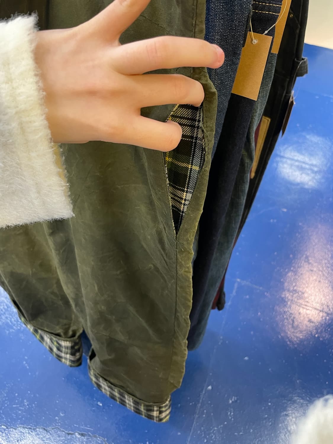 Barbour 바버 올리브 카키 왁스 팬츠 상품이미지7