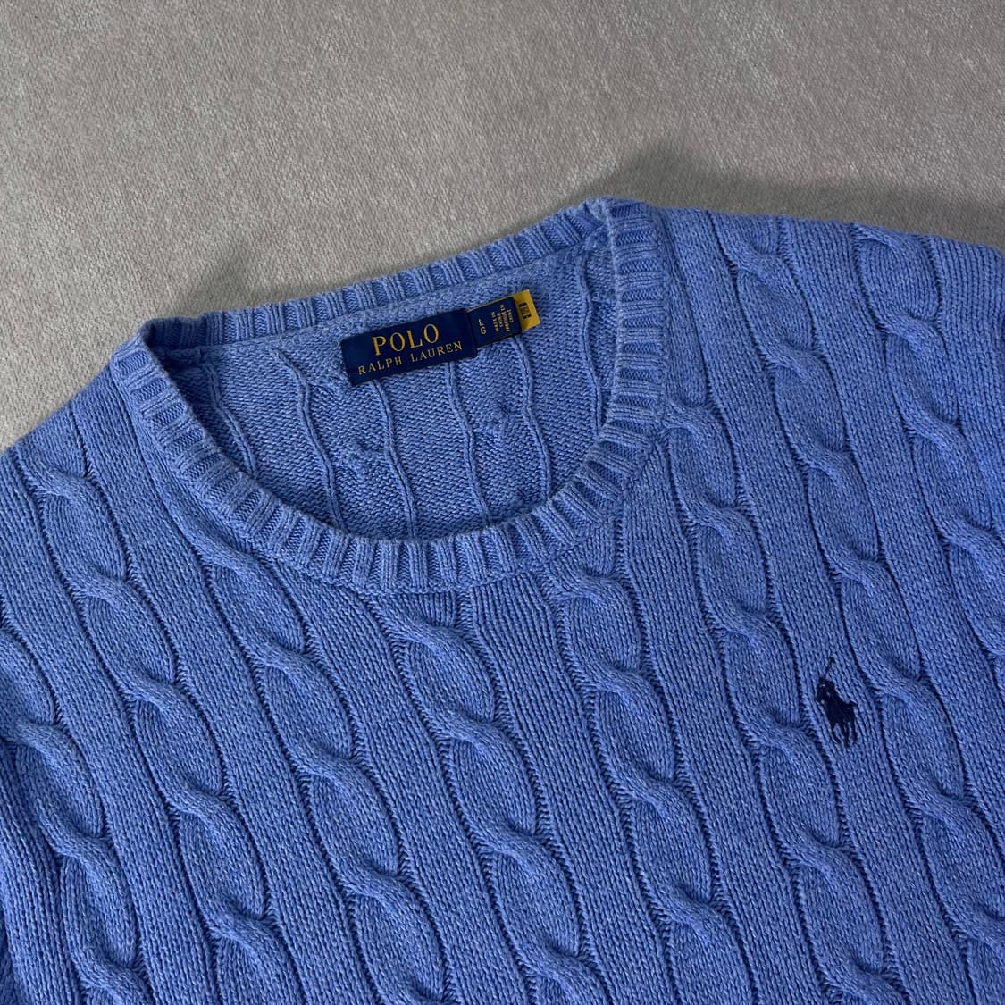 100 폴로랄프로렌 신형 블루 꽈배기 니트 상품이미지2