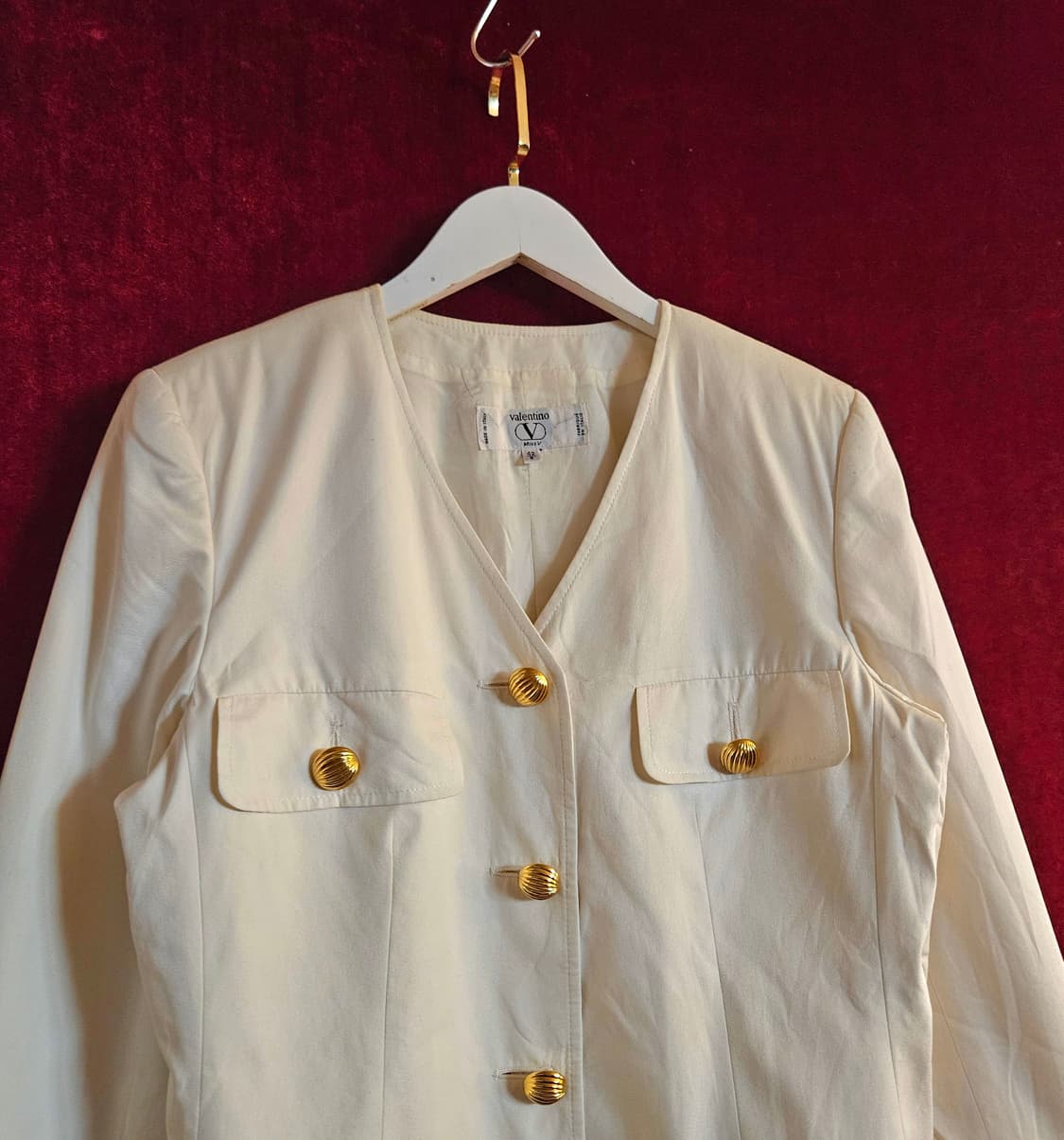발렌티노 레트로 골든 버튼 브이넥 자켓 42size 상품이미지3
