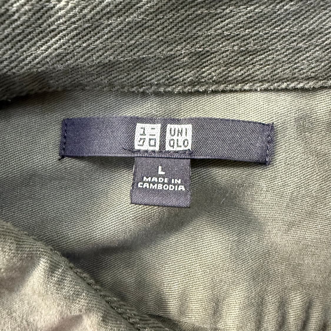 [L] 유니클로 밀리터리 카키 셔츠 1230T1 상품이미지3