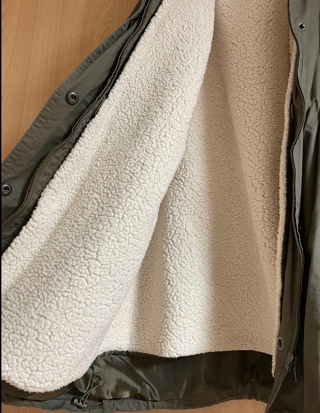 카키색 뽀글이 야상 상품이미지3