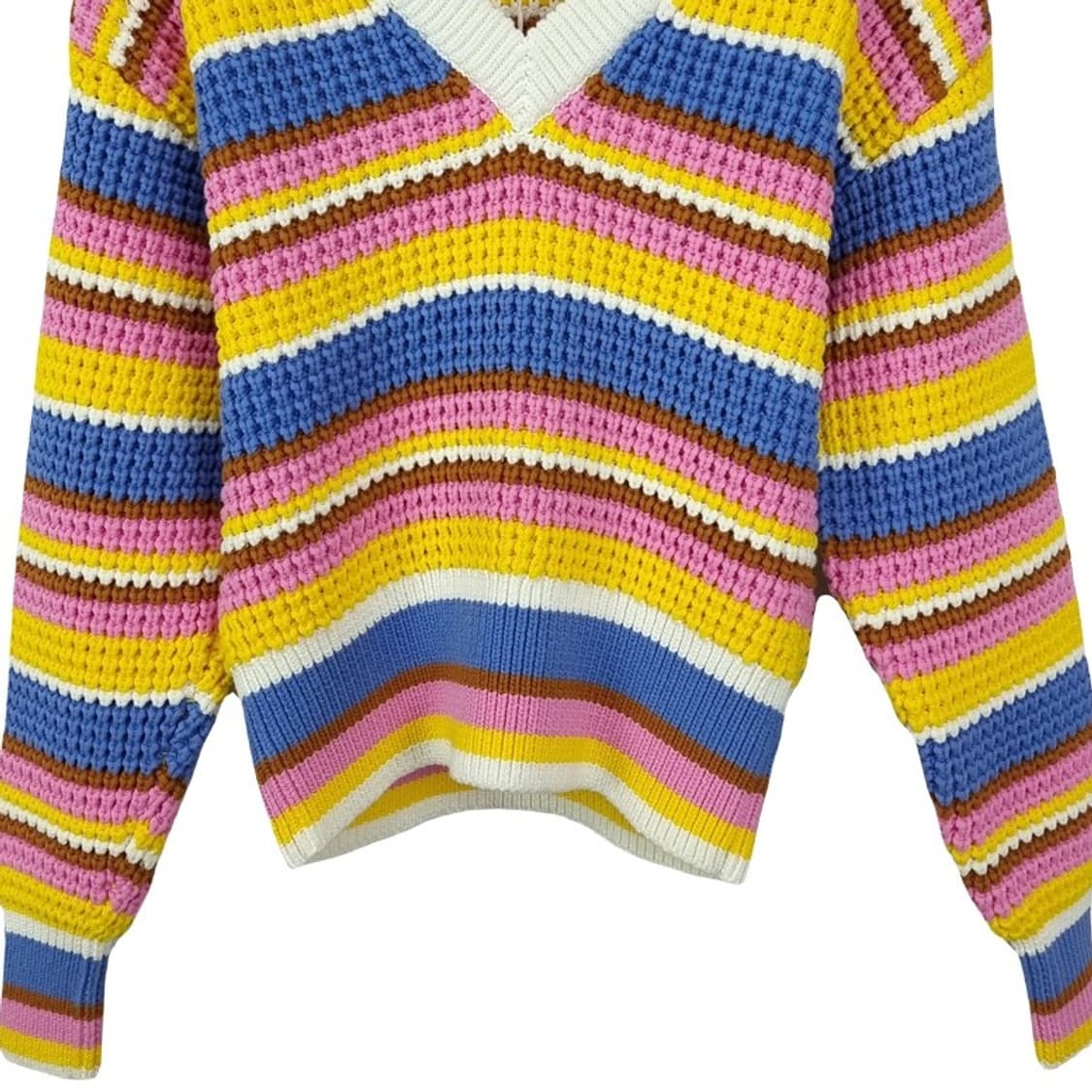 [앤아더스토리즈](새상품) 멀티 컬러 스트라이프 브이넥 니트 M19113 상품이미지5