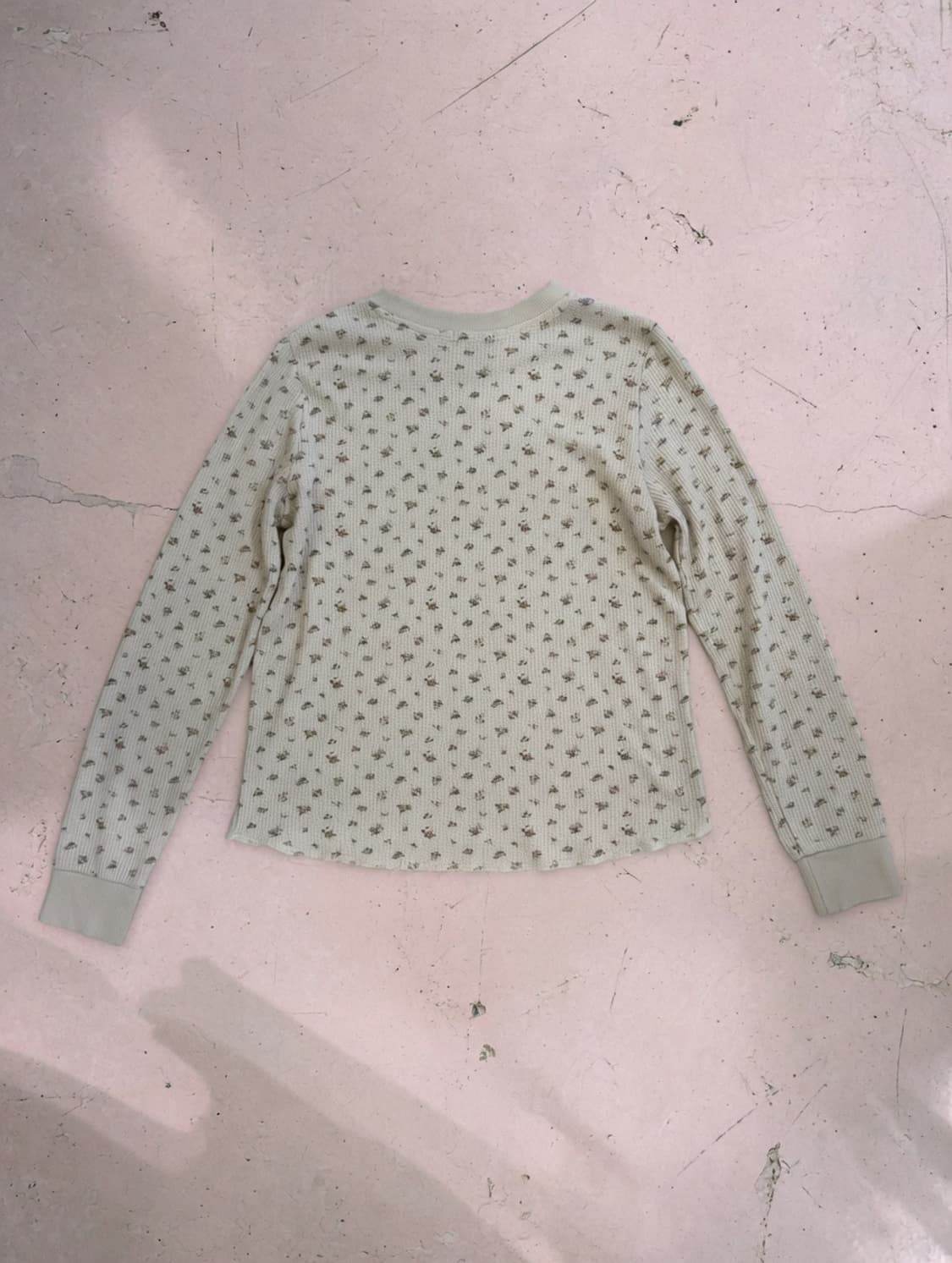 Cinema club vintage floral waffle top 상품이미지3