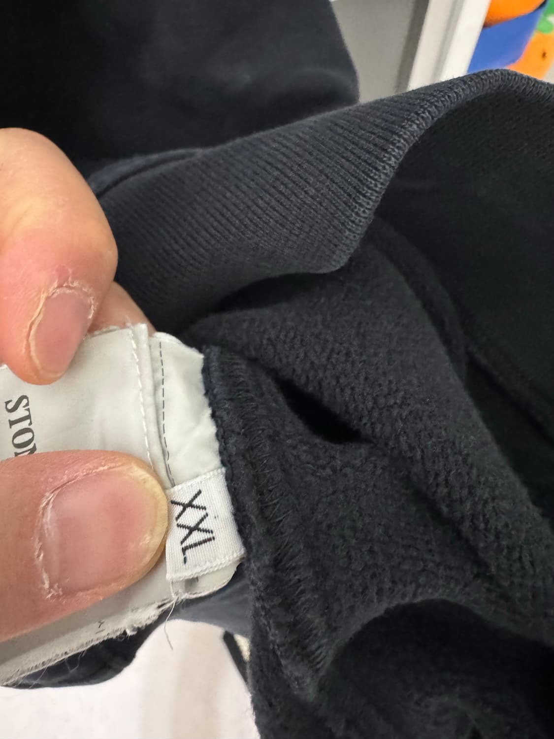 스톤아일랜드 가먼트다잉 맨투맨 블랙 XXL RFID 정품 상품이미지3