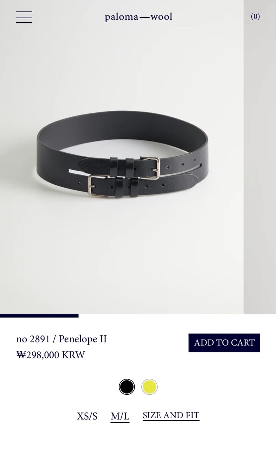 (M/L) 팔로마울 Penelope II 더블벨트 블랙 상품이미지5