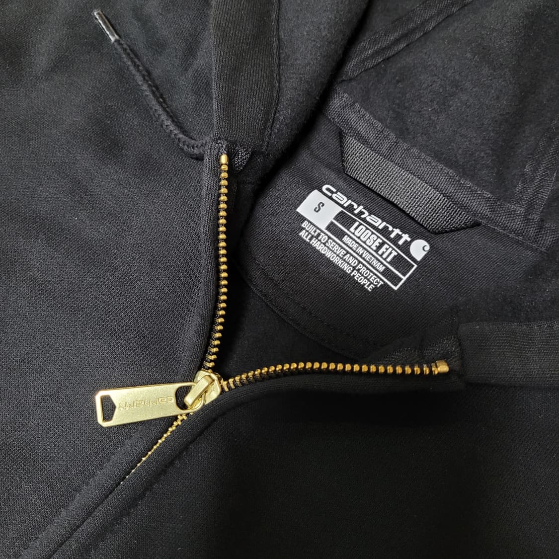 US Carhartt K122 루즈핏 미드웨이트 풀집 블랙 상품이미지2