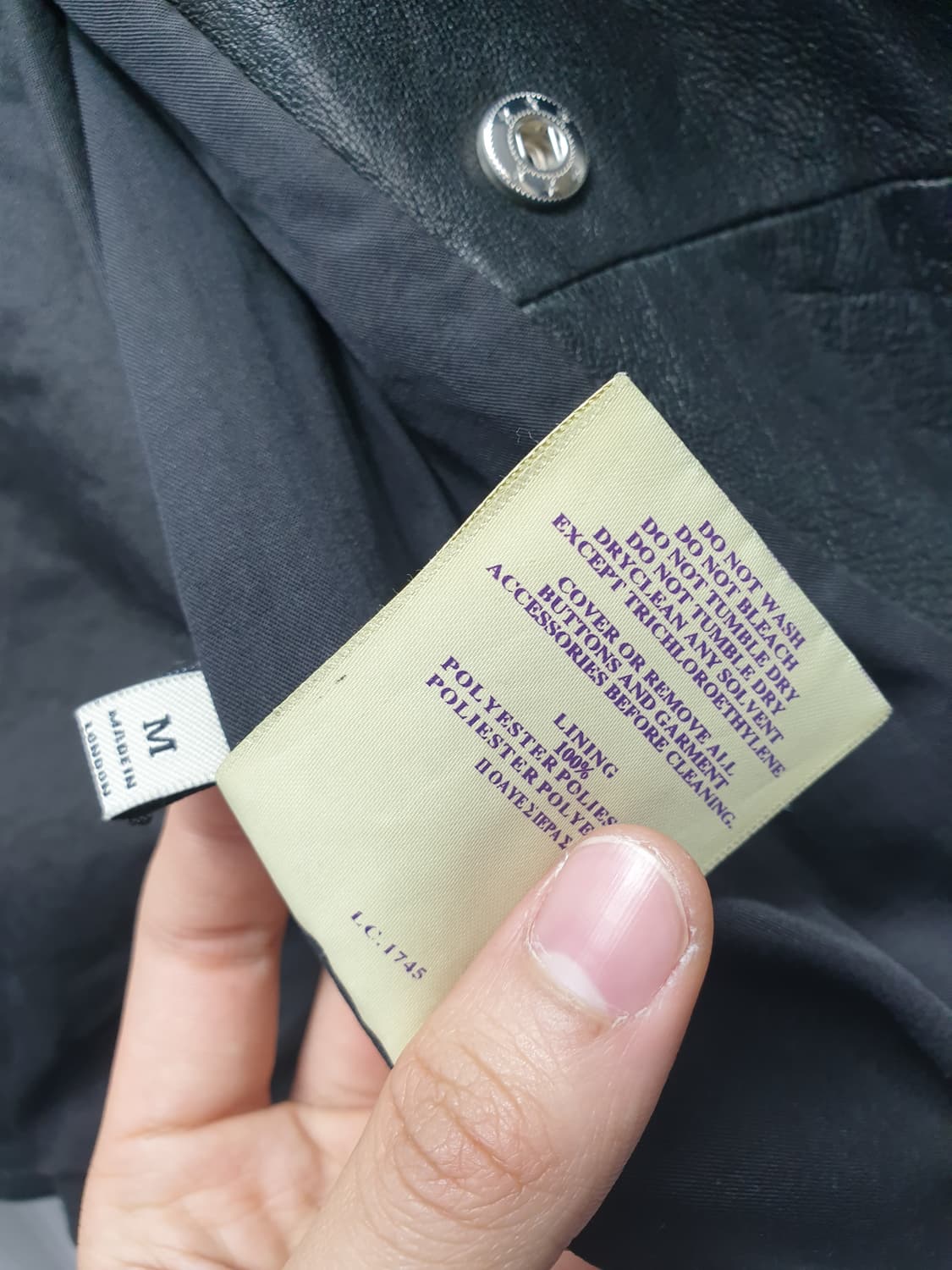 버버리 블랙 가죽 라이더 자켓 M 상품이미지8