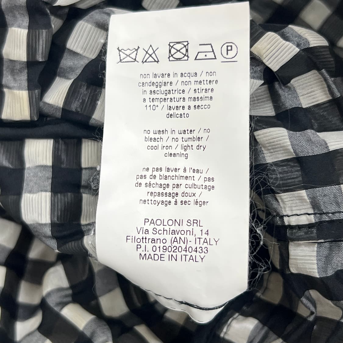 MSGM 깅엄 체크 러플 타이 반팔 블라우스 42 상품이미지9