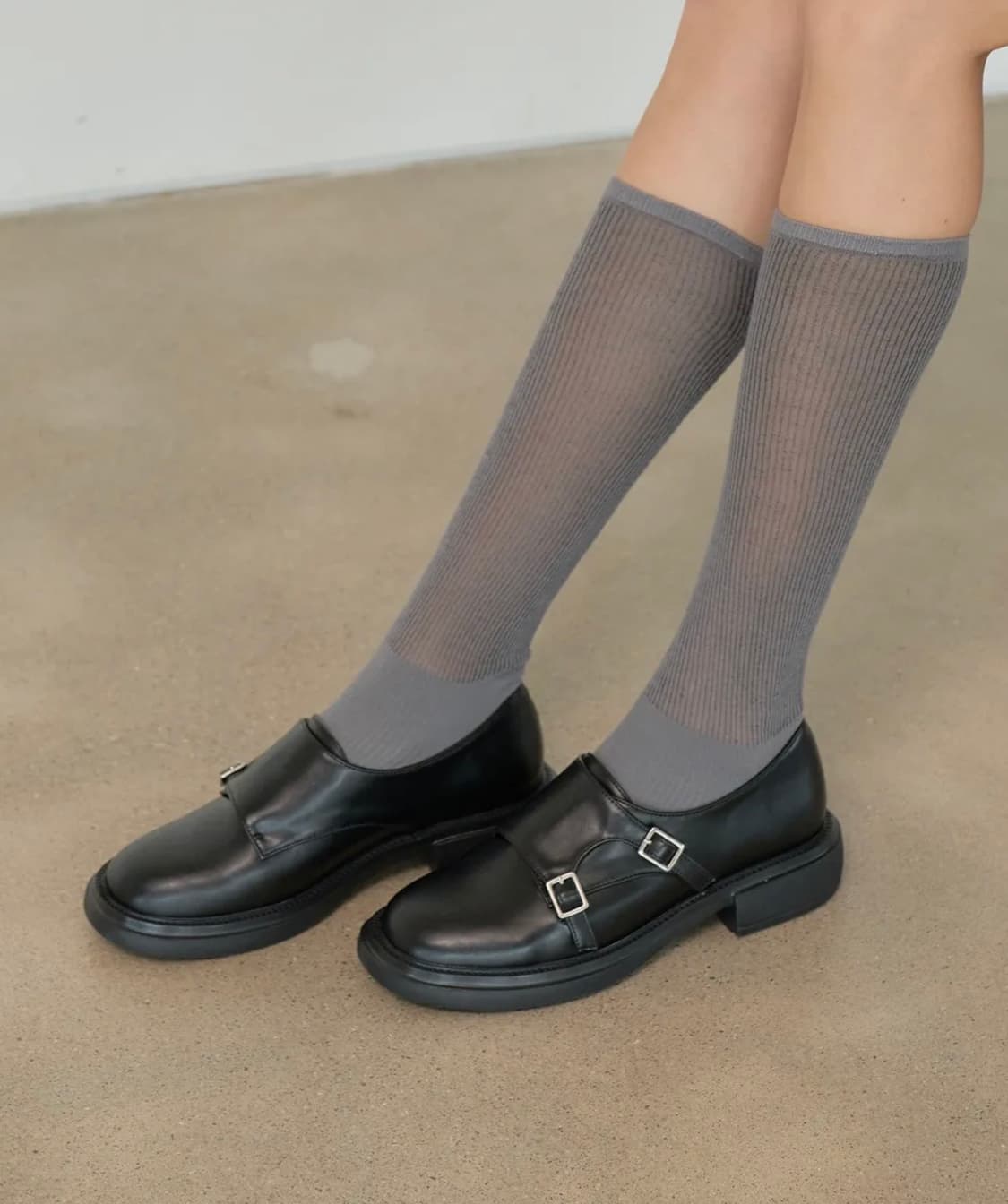 솔트앤초콜릿 라운드 토 더블 몽크 스트랩 슈즈 상품이미지1